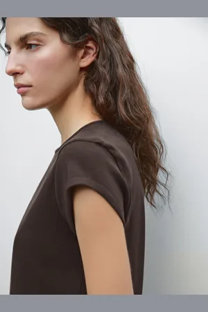 Massimo Dutti Maglietta Con Orlo Arrotondato 100% Cotone