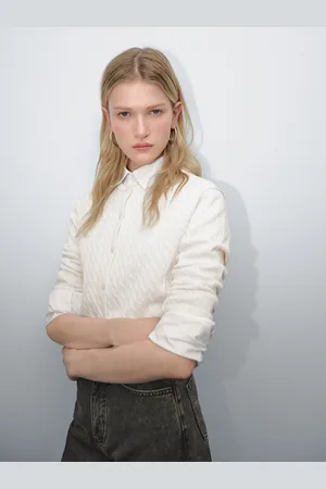 Massimo Dutti Cardigan In Maglia A Trecce 100% Cotone