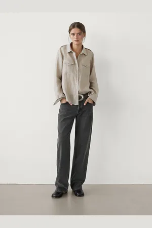 Massimo Dutti Camicia Con Tasche Morbida Semitrasparente
