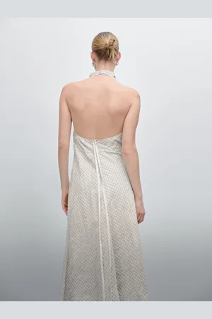 Massimo Dutti Vestito Midi Halter Con Scollo Posteriore