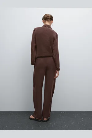Massimo Dutti Pantaloni Barrel Fit Morbidi Da Completo