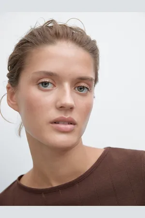 Massimo Dutti Maglietta Pointelle A Coste Ondulate In Cotone
