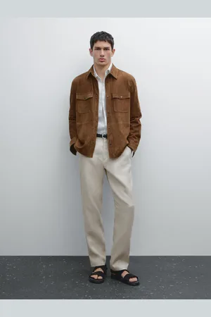 Massimo Dutti Pantaloni Tapered Fit 100% Lino