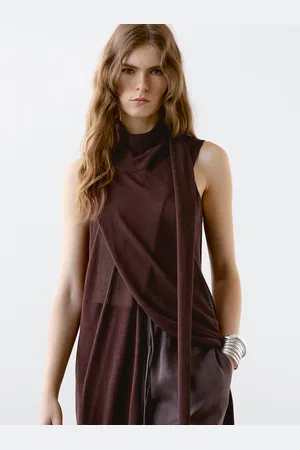Massimo Dutti Vestito Lungo Con Dettaglio Di Foulard