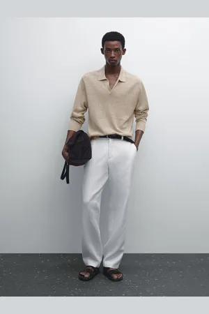Massimo Dutti Maglia A Polo In Misto Lino Mélange