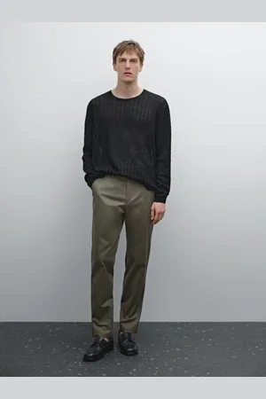 Massimo Dutti Pantaloni Slim Fit In Misto Cotone