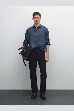 Massimo Dutti Pantaloni Tapered Fit In Misto Cotone