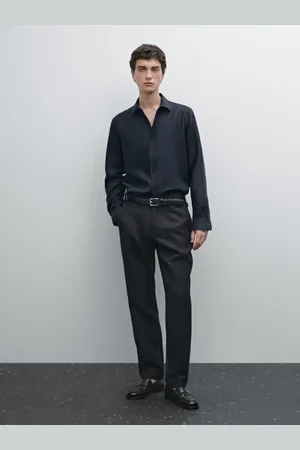 Massimo Dutti Pantaloni Con Pince 100% Lino