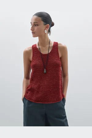 Massimo Dutti Top In Maglia Traforato Con Texture