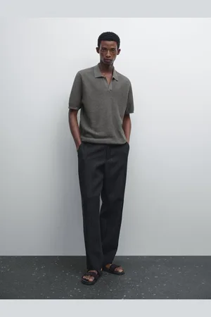 Massimo Dutti Polo In Maglia Strutturata In Misto Lino