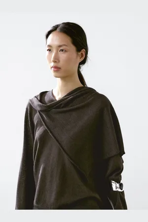 Massimo Dutti Maglia Con Dettaglio Stile Foulard In Misto Lino