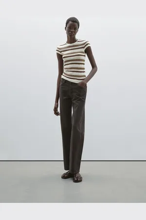 Massimo Dutti Maglietta In Maglia Traforata A Righe