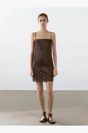 Massimo Dutti Vestito Mini Con Dettaglio In Pizzo