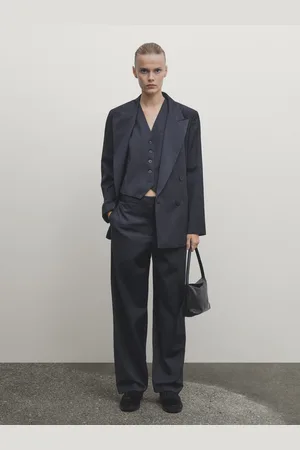 Massimo Dutti Blazer Da Completo Doppiopetto Gessato
