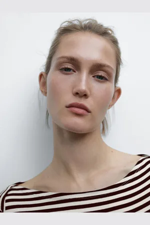 Massimo Dutti Maglietta A Righe Dettaglio Spalla Incrociata