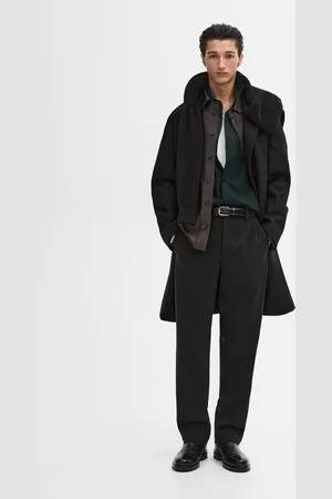 Massimo Dutti Pantaloni Straight Fit In Twill Misto Cotone