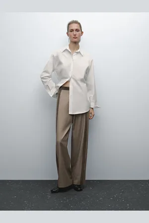 Massimo Dutti Pantaloni Straight Con Dettaglio Sulla Chiusura