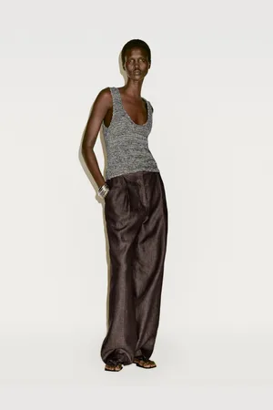 Massimo Dutti Top Con Spalline In Maglia Traforata