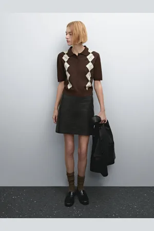 Massimo Dutti Polo In Maglia A Rombi A Maniche Corte
