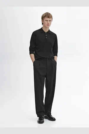 Massimo Dutti Maglia Lavorata Con Collo A Polo 100% Lana Merino