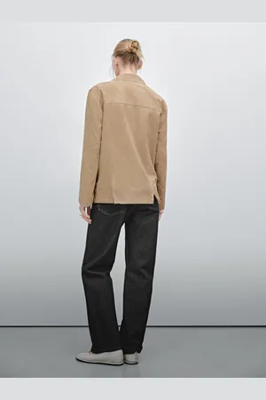 Massimo Dutti Blazer Morbido In Pelle Scamosciata