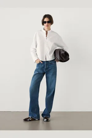 Massimo Dutti Camicia In Popeline Con Collo Alla Coreana E Abbottonatura