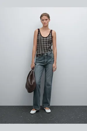 Massimo Dutti Top In Maglia A Quadri 100% Cotone