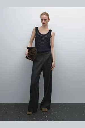 Massimo Dutti Top Traforato In Maglia Con Bretelle