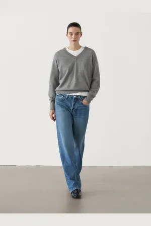 Massimo Dutti Pullover In Maglia Con Scollo A V 100% Cashmere