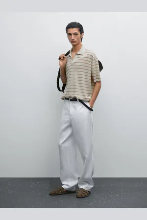 Massimo Dutti Polo In Maglia A Righe 100% Lino