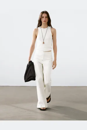 Massimo Dutti Top In Maglia A Costine Con Collo Halter