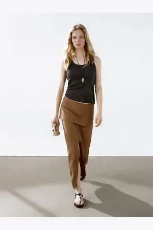Massimo Dutti Gonna Corta Morbida Con Dettaglio Di Fusciacca