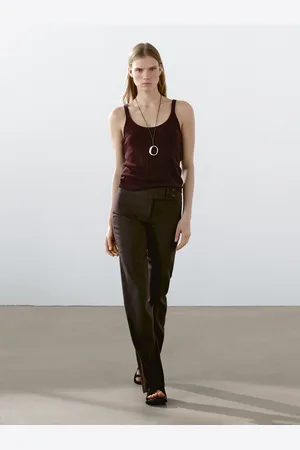 Massimo Dutti Maglietta In Maglia Senza Maniche 100% Cotone