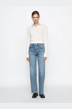 Massimo Dutti Jeans Straight A Vita Alta In Misto Cotone
