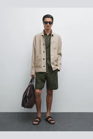 Massimo Dutti Bermuda Semi Jogger Fit 100% Lino
