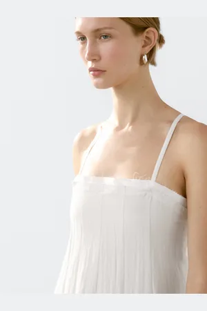 Massimo Dutti Vestito Midi In Doppio Tessuto Testurizzato