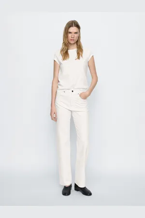 Massimo Dutti Jeans Straight A Vita Alta In Misto Cotone