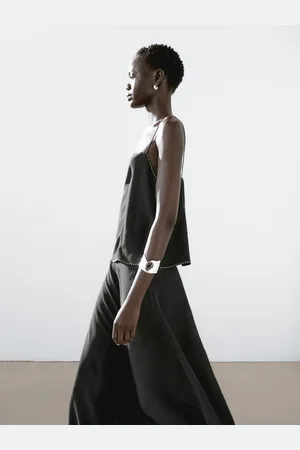 Massimo Dutti Top Spalline Impuntura A Contrasto