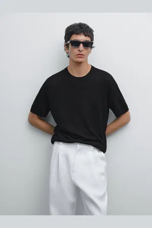 Massimo Dutti Maglietta In Maglia A Maniche Corte 100% Lino