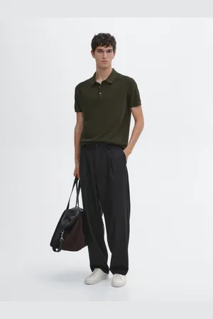 Massimo Dutti Maglia A Polo In Cotone Con Motivo A Spina Di Pesce