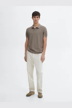 Massimo Dutti Maglia A Polo In Cotone Con Motivo A Spina Di Pesce