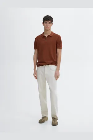 Massimo Dutti Maglia A Polo In Cotone Con Motivo A Spina Di Pesce