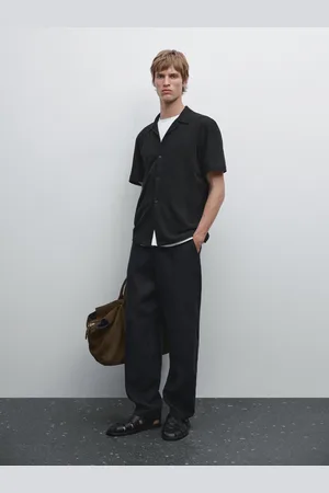 Massimo Dutti Camicia A Maniche Corte In Misto Lino