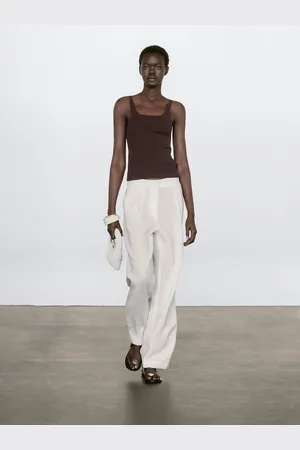 Massimo Dutti Top In Maglia Canneté 100% Cotone