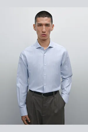 Massimo Dutti Camicia A Righe Slim Fit 100% Cotone