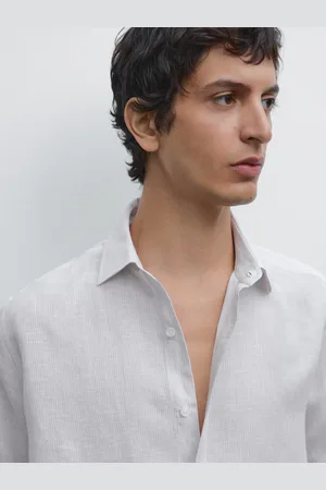 Massimo Dutti Camicia A Righe Regular Fit 100% Lino