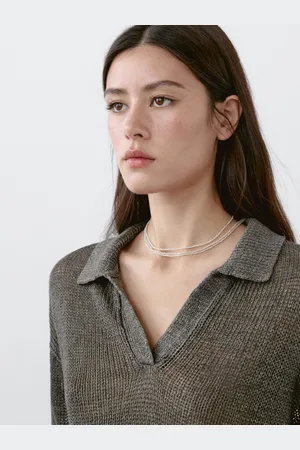 Massimo Dutti Maglia Con Collo A Polo 100% Lino