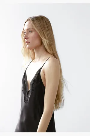 Massimo Dutti Vestito Lungo Lingerie Satinato