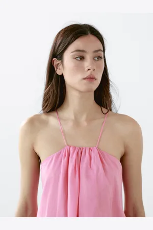 Massimo Dutti Vestito Lungo Con Collo Halter Arricciato