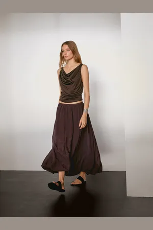 Massimo Dutti Gonna Midi A Palloncino Plissettata